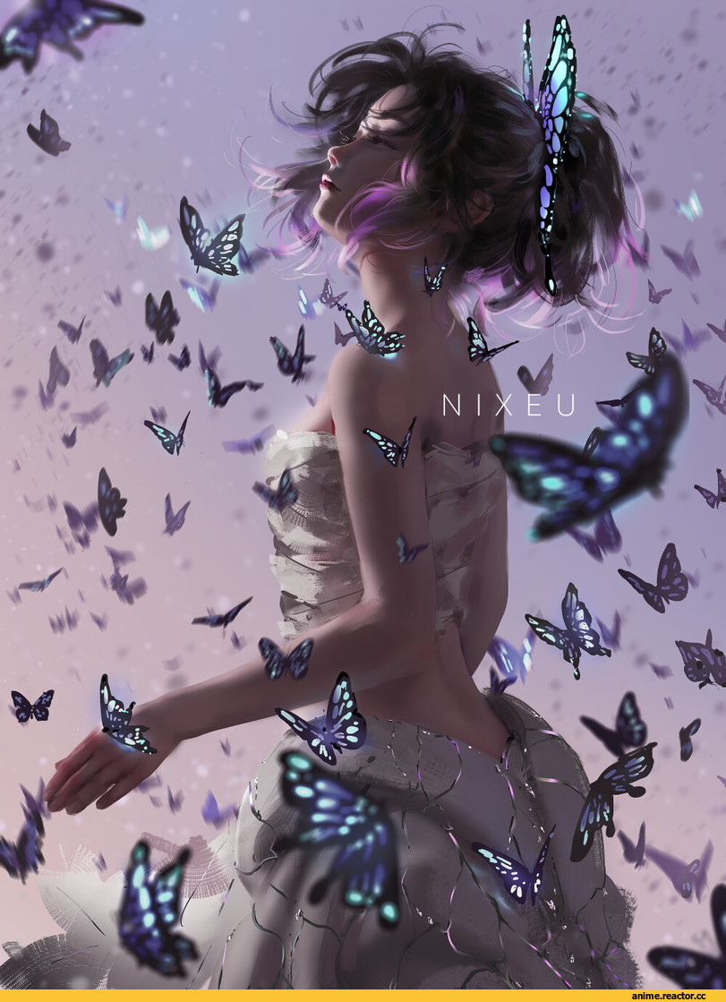Kochou Shinobu, Kimetsu no Yaiba, nixeu, арт барышня, art, Anime