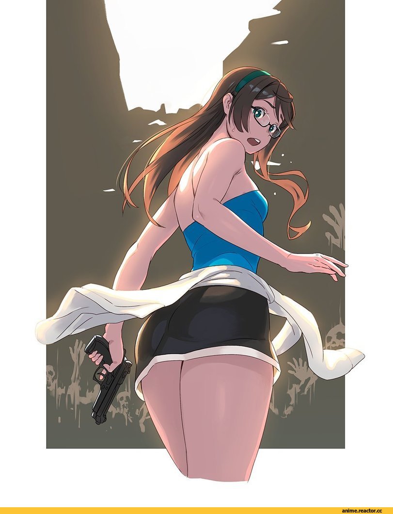 Ooyodo (Kantai Collection), Jill Valentine, Resident Evil, Игры, Yuuji (And), Anime Art, artist, crossover, art барышня, art, Anime, Kantai Collection, Resident Evil Персонажи