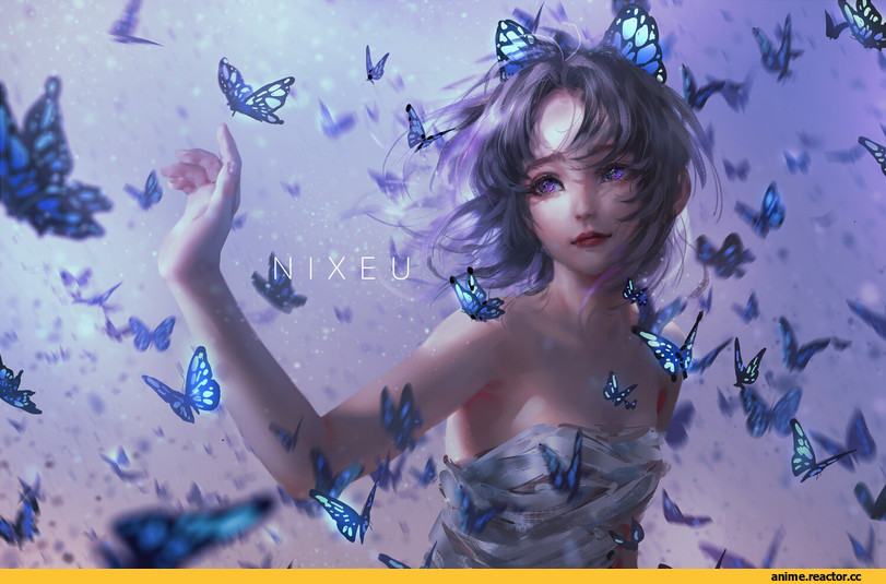 nixeu, Kochou Shinobu, Kimetsu no Yaiba, арт барышня, art, Anime