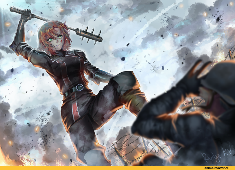 Valkyria Chronicles, Игры, Nora Valkyrie, RWBY, rialynkv, art барышня, art, crossover, Anime