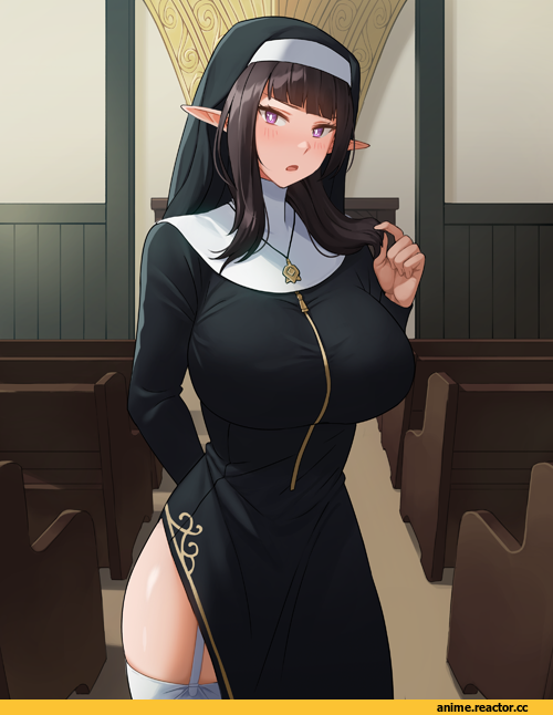 Anime Ero, fantasy art, art, art барышня, Эльфийка, elf, монахиня, Anime Ero Kyonyuu, Anime