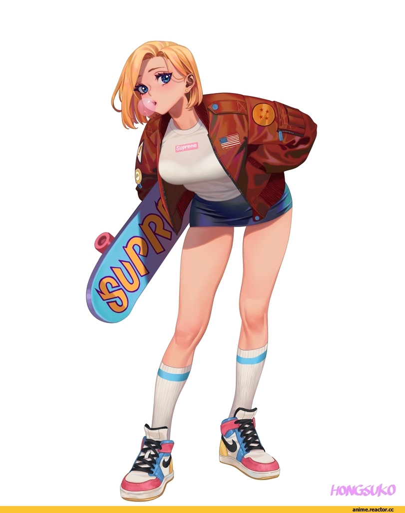 Hongsuk, art барышня, art, Android 18, Dragon Ball, Anime