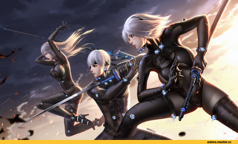 Liang-Xing, artist, NieR Automata, 2B(YoRHa), 2A(YoRHa), 9S(YoRHa), арт барышня, crossover, Игровая эротика, удалённое, Anime, Nier, Игры, art, Gantz