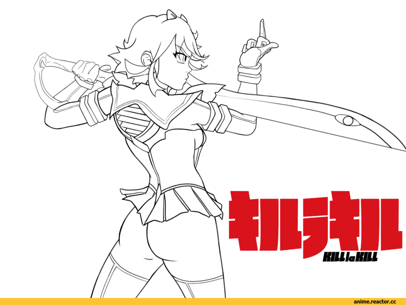 Kill la Kill, Matoi Ryuuko, art барышня, art, арт клуб, фэндомы, скетч, Anime