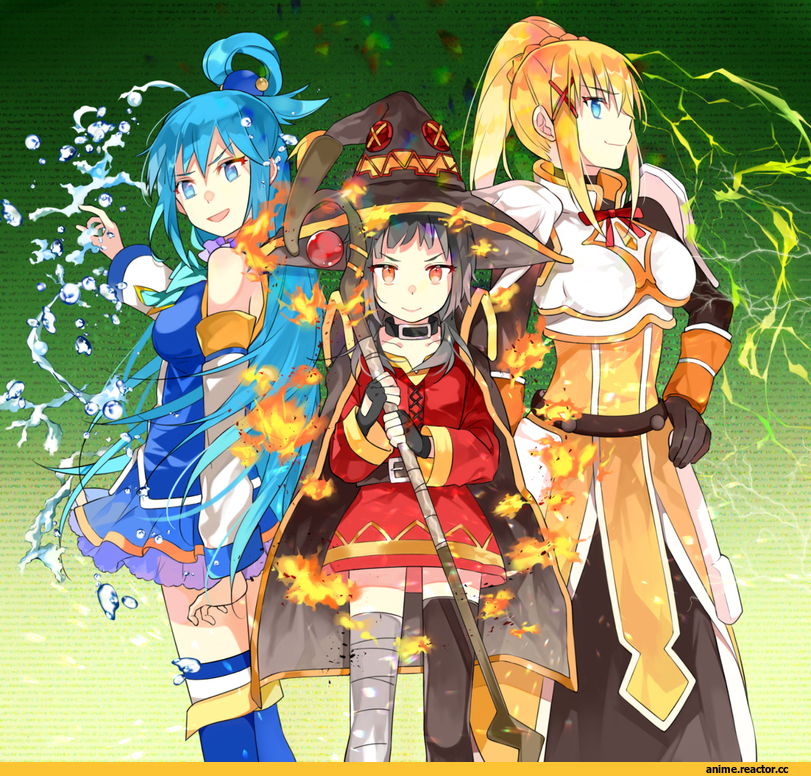 Aqua (KonoSuba), KonoSuba, Darkness (KonoSuba), Megumin, Anime