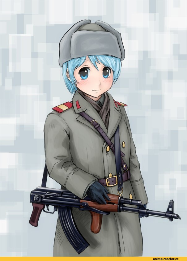 песочница, няшка, калашников, art, Anime