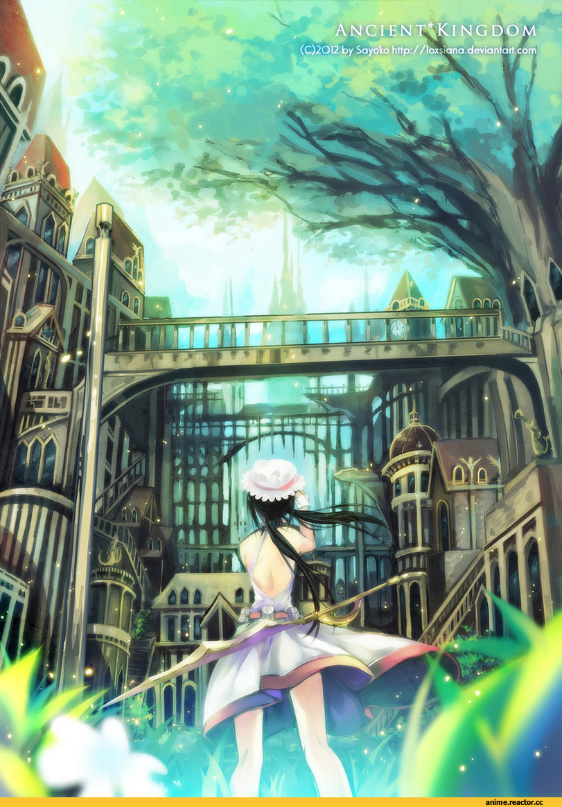девочка, art, песочница, Anime