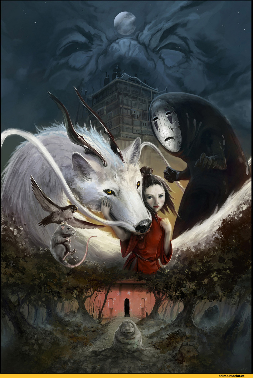 art, spirited away, Миядзаки, ghibli, картина, необычное, Anime