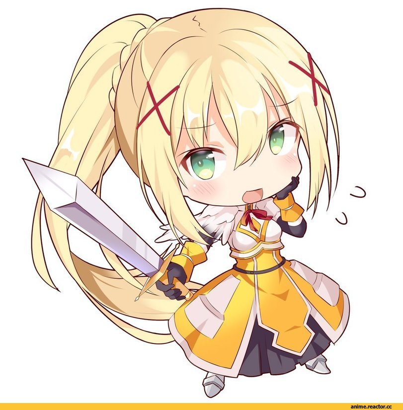 shirokuma shake, Darkness (KonoSuba), KonoSuba, Aqua (KonoSuba), chibi, Anime