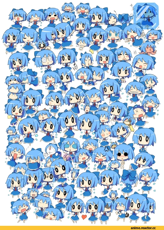 Touhou Project, Cirno, бака, art, девчонки, Anime
