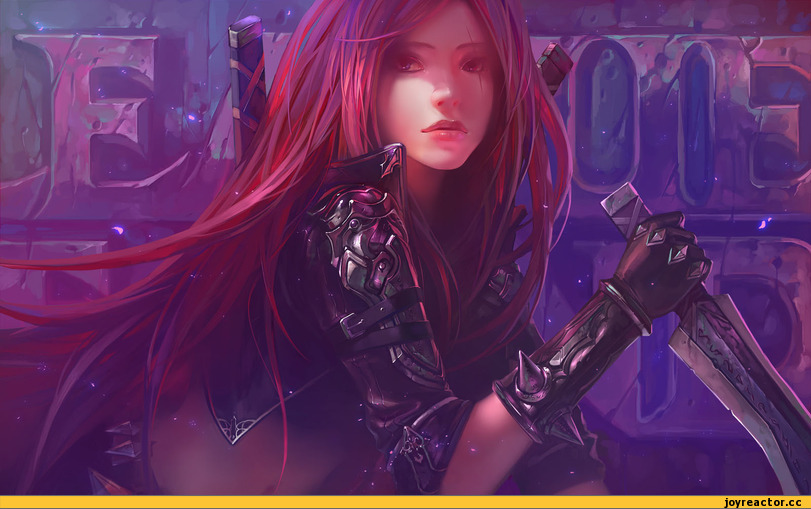 песочница, art, League of Legends, Katarina, Anime