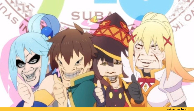 KonoSuba, Kazuma Satou, Aqua (KonoSuba), Megumin, Darkness (KonoSuba), Me and the boys, Anime