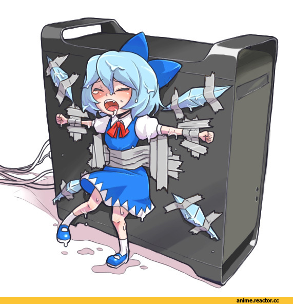 art, песочница, Touhou Project, Cirno, Anime
