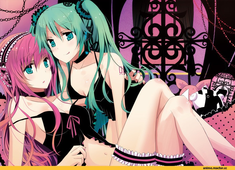 art, Vocaloid, Hatsune Miku, Megurine Luka, Anime