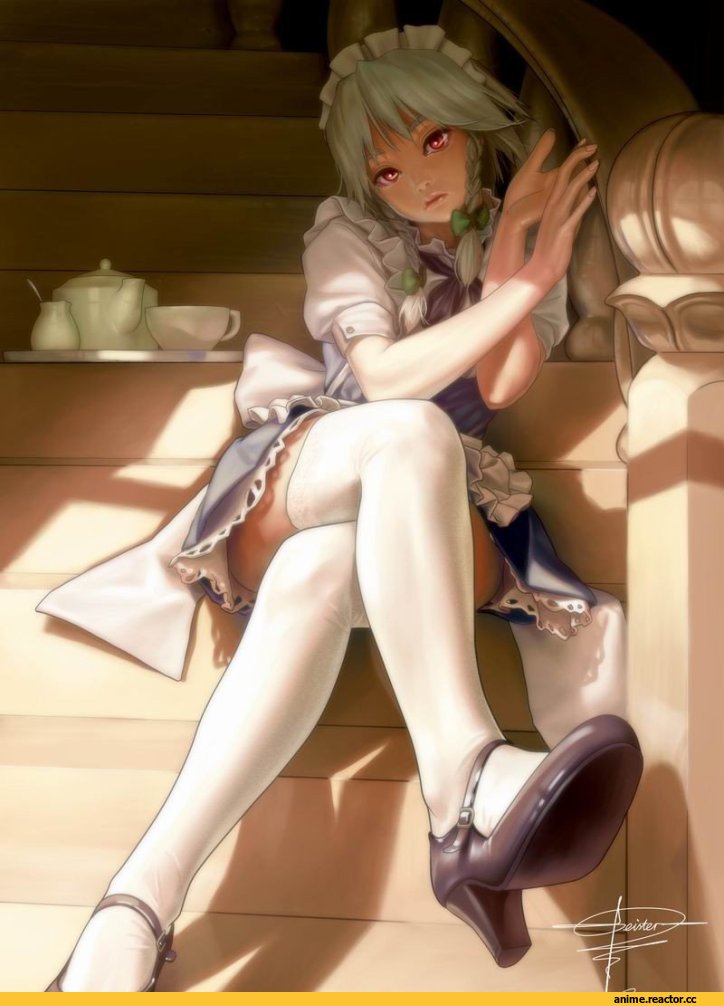 песочница, art, Touhou Project, Izayoi Sakuya, Anime
