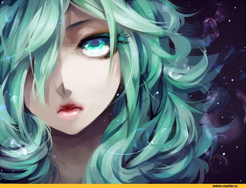 песочница, art, зеленые волосы, Aoshiki, Anime