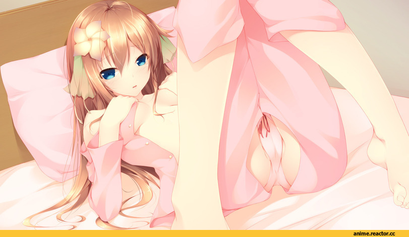 art, girl, розовое, няша, рыжая, Эротика, Anime