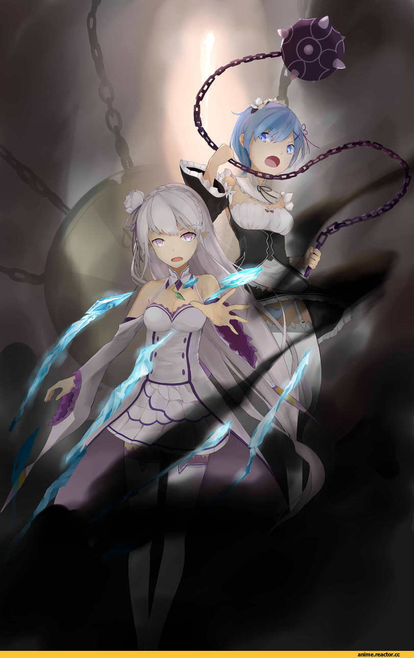 Re Zero Kara Hajimeru Isekai Seikatsu, Rem (re zero), Emilia (re zero), Anime
