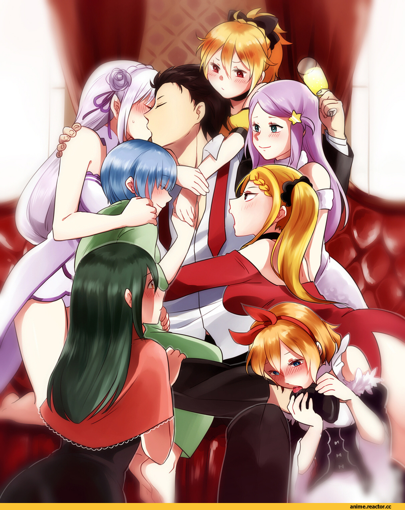 Re Zero Kara Hajimeru Isekai Seikatsu, Rem (re zero), Emilia (re zero), Natsuki Subaru, Crusch Karsten, Felt (re zero), priscilla barielle, Anastasia Hoshin, Anime