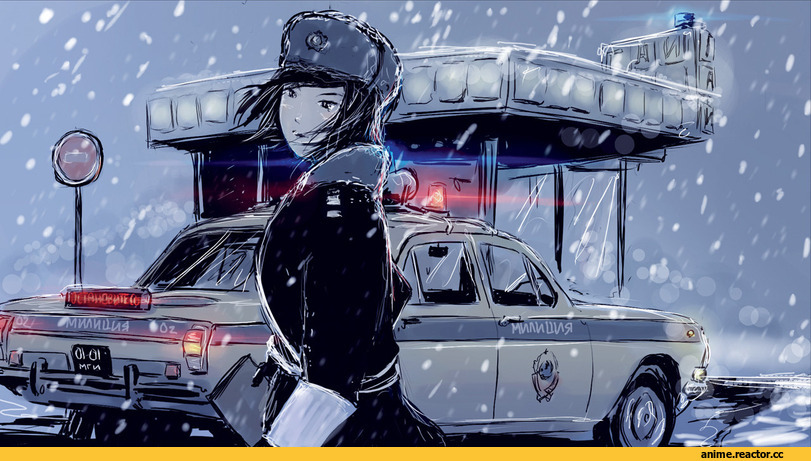 art, cars, гаи, волга, Anime