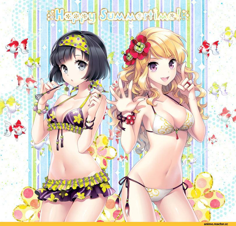 art, лето, girls, Anime