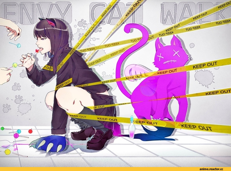 Неко, art, продолжение в комментах, Animal Ears, Anime