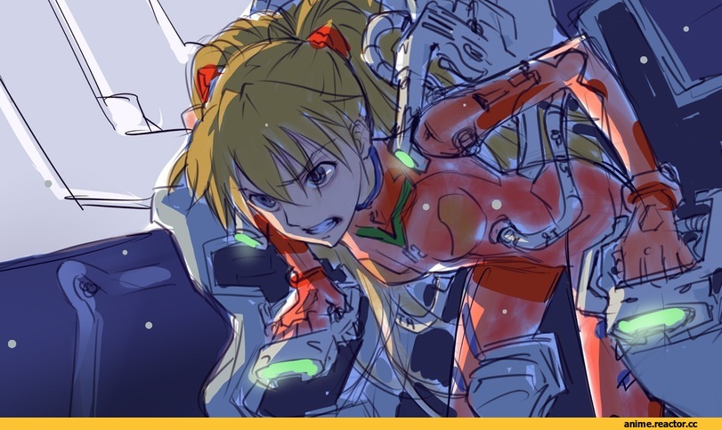 asuka, art, евангелион, песочница, Anime