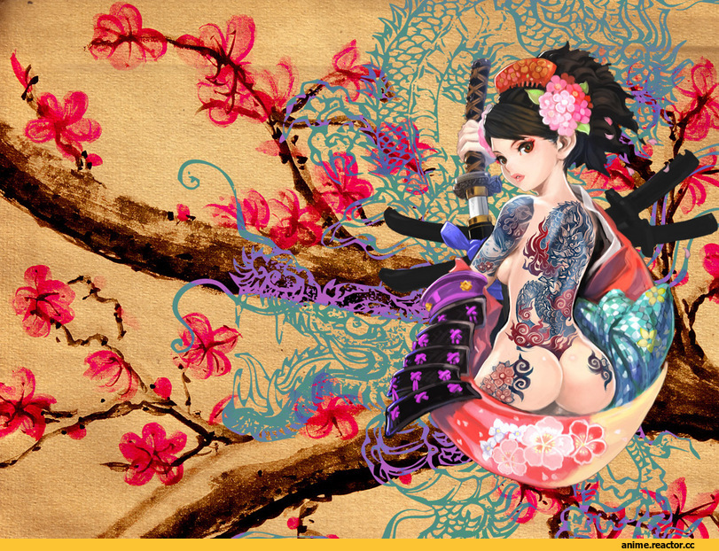 Muramasa, Игры, песочница, art, Япония, татуировки, 2d fighting game, попа, Anime