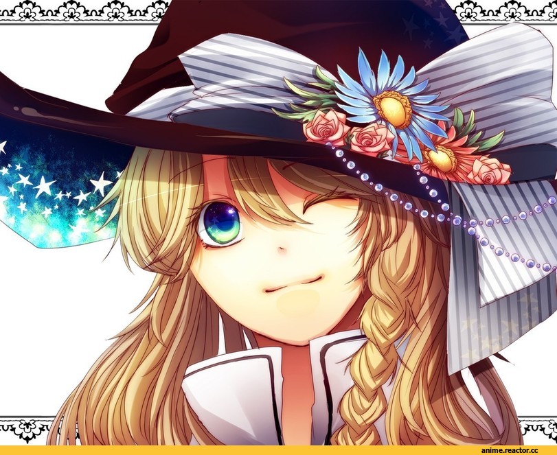 art, Touhou Project, Мариса Кирисамэ, песочница, Kirisame Marisa, Anime