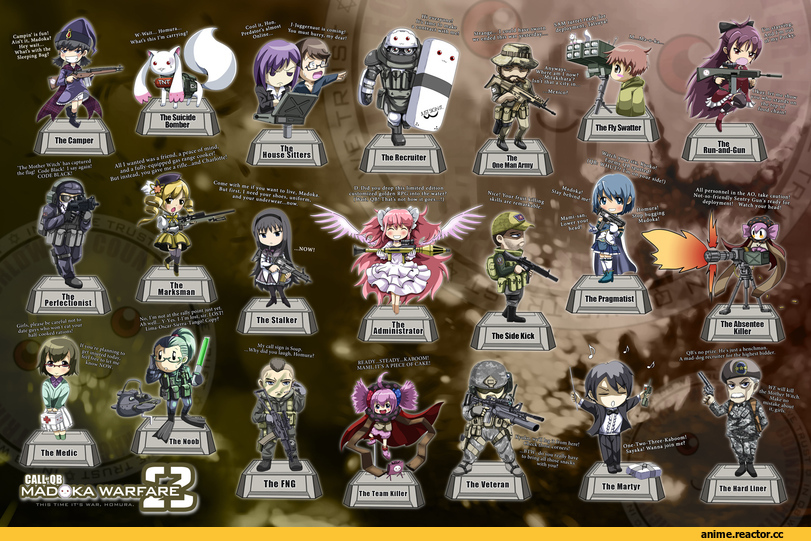 art, madoka magica, Call of Duty, Anime