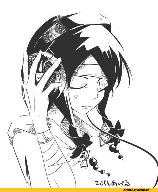 art, наушники, один глаз=пират?, рисунок, песочница, Anime