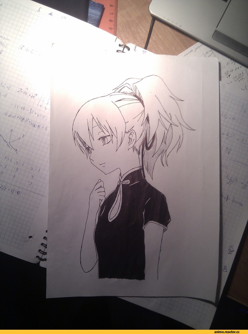 Инь, Darker than Black, art, песочница, няша, рисунки ручкой, сделал сам, Anime
