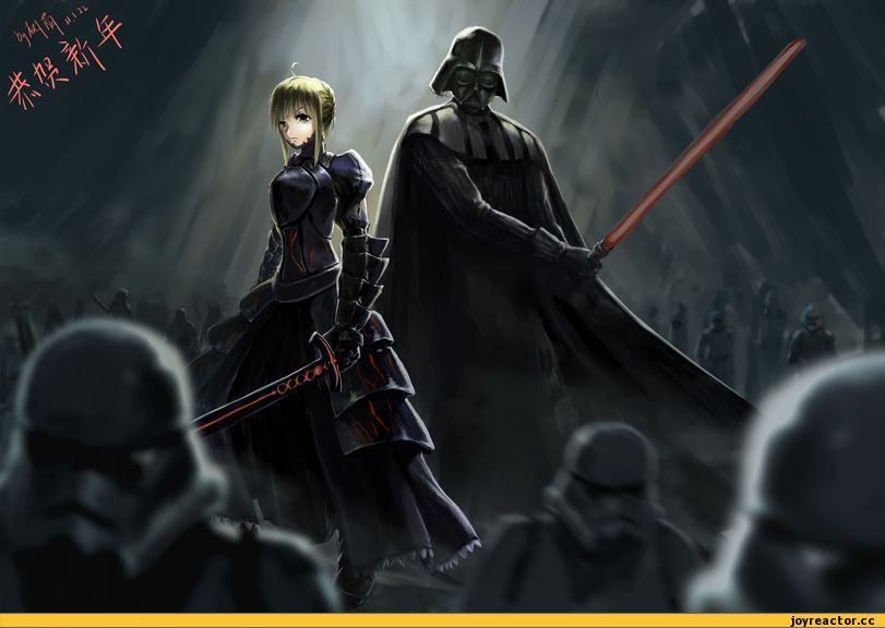 art, fate stay night, star wars, Darth Vader, Штурмовики, Темная сторона Силы, личное, песочница, Saber Alter, Anime