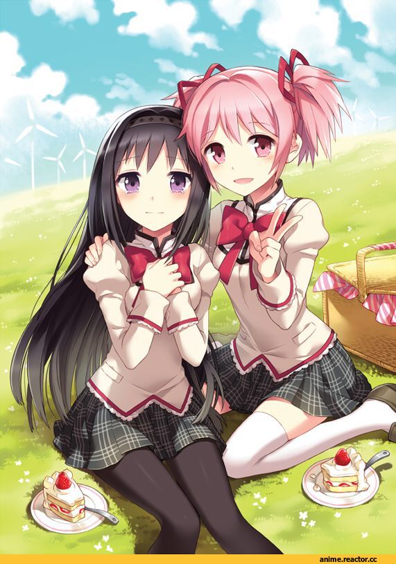 art, Anime Art, няшки, песочница, Мадока, Akemi Homura, Kaname Madoka, Anime