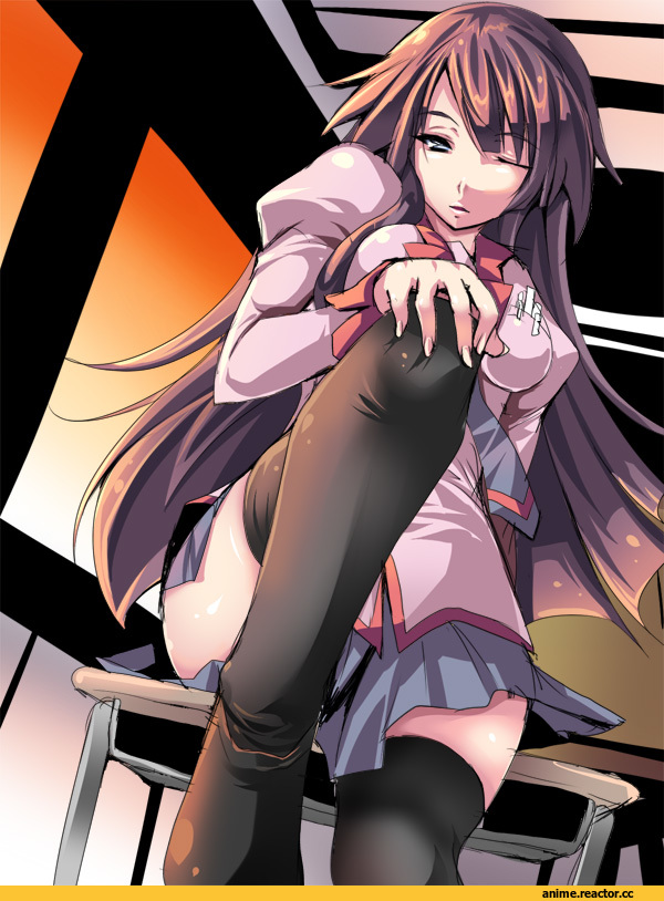 Monogatari (Series), art, песочница, Senjougahara Hitagi, Anime