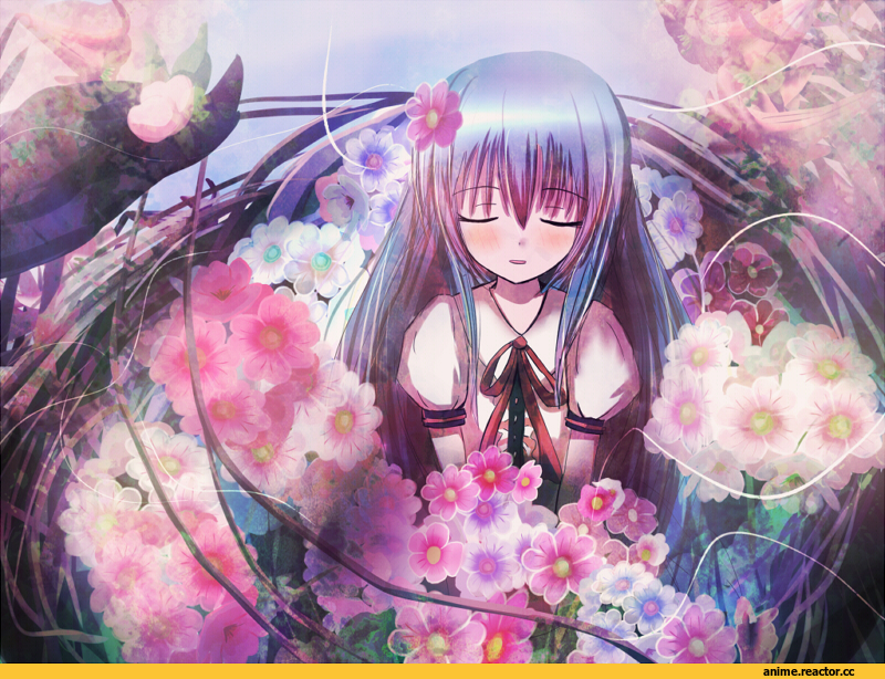 art, Hinanawi Tenshi, hair ornament, hair flower, flower, песочница, Touhou Project, Anime