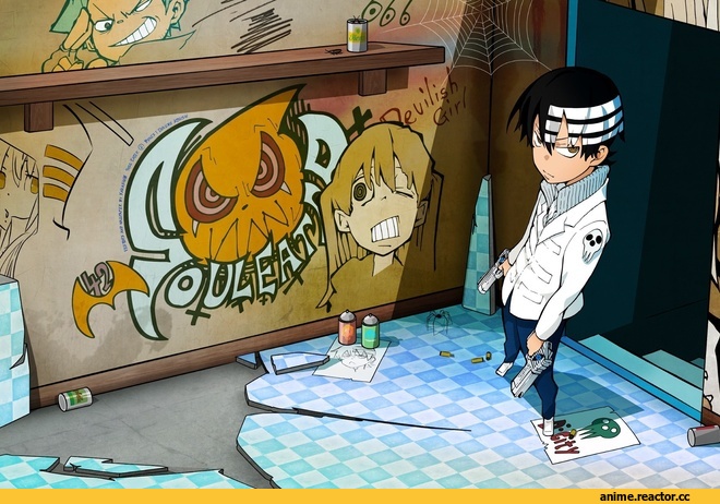 Soul Eater, art, песочница, Patricia Thompson, Elizabeth Thompson, Death the Kid, Maka Albarn, Black Star (Soul Eater), Anime