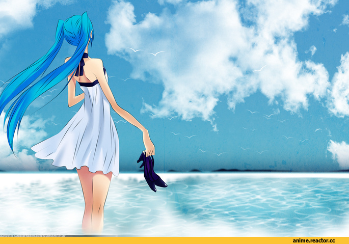 art, песочница, Hatsune Miku, Vocaloid, Anime