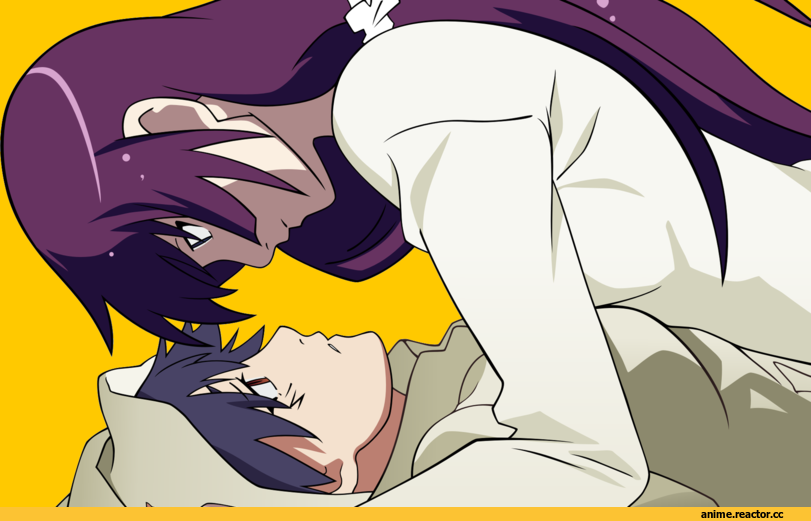 art anime Bakemonogatari Nisemonogatari Senjougahara hitagi Araragi Koyomi, песочница, art, Nisemonogatari, Senjougahara Hitagi, Araragi Koyomi, удалённое, Anime