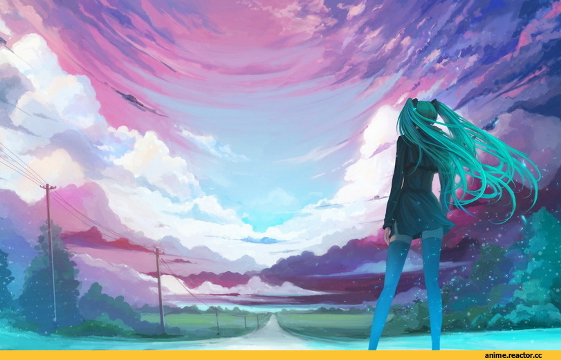 art, Vocaloid, Hatsune Miku, песочница, Anime