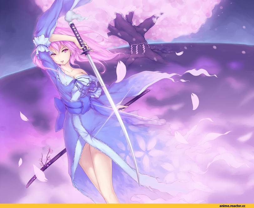 art, песочница, Touhou Project, Ююко Сайгёдзи, Saigyouji Yuyuko, Anime