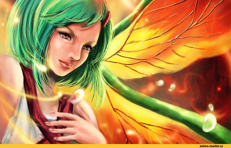 арт, rikamello, Naruto, fuu, девушка, крылья, зеленые волосы, песочница, удалённое, Anime