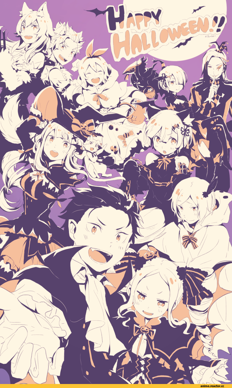 Emilia (re zero), Rem (re zero), Ram (Re Zero), Natsuki Subaru, Beatrice (Re Zero), Pack (re zero), petra leyte, Otto Suewen, HaruSabin, Anime Halloween, Anime, Re Zero Kara Hajimeru Isekai Seikatsu, roswaal l. mathers