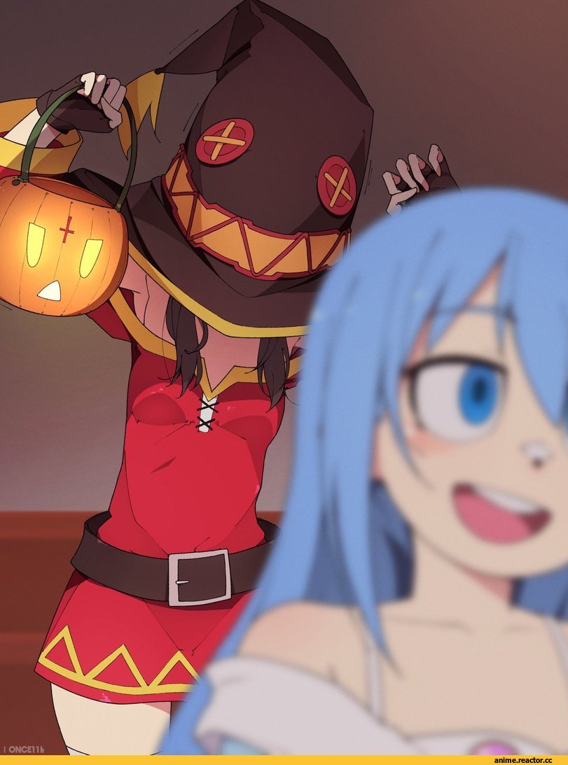 Megumin, KonoSuba, Aqua (KonoSuba), Anime Halloween, once11th, Anime