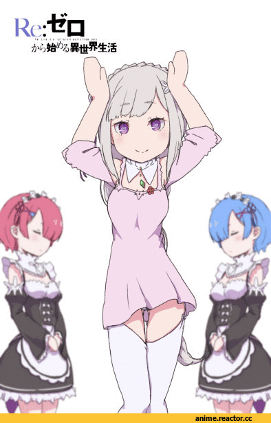 anime gif, Emilia (re zero), Re Zero Kara Hajimeru Isekai Seikatsu, Ram (Re Zero), Rem (re zero), Anime