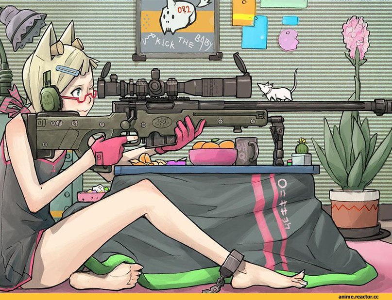 art, няша, опасная, awp, Неко, Animal Ears, Опасные Няшки, Anime Няши, Anime