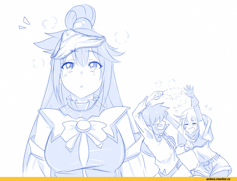 ViperXTR, artist, Aqua (KonoSuba), KonoSuba, Satou Kazuma, Monochrome (Anime), Chris (KonoSuba), Anime