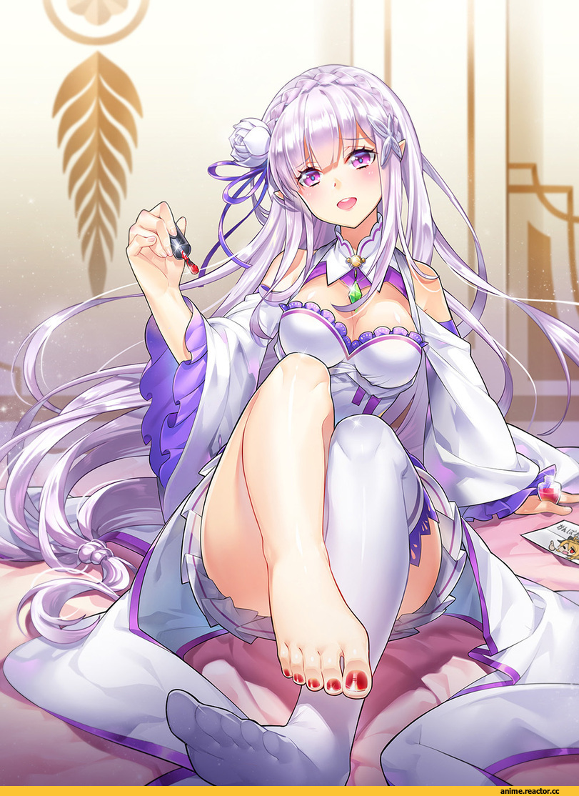 Emilia (re zero), Re Zero Kara Hajimeru Isekai Seikatsu, nemovo, Anime Feet, Anime
