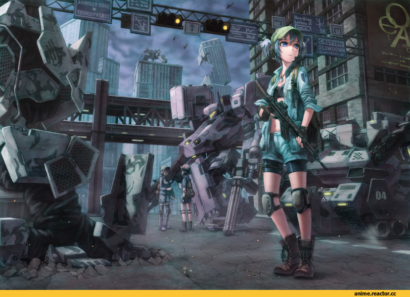 art, Deimos, Touhou Project, Игры, Kawashiro Nitori, Armored Core, Kurione, Anime