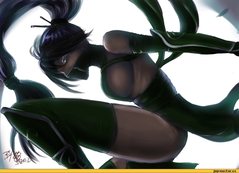 Akali, League of Legends, demoncat, песочница, art, Anime
